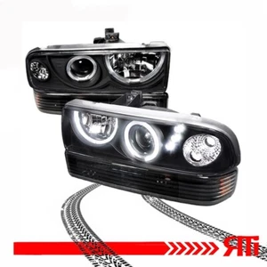 For Chevy S-10 Blazer 98-04 Black Projector Halo Headlights + Turn Signal - Picture 1 of 4