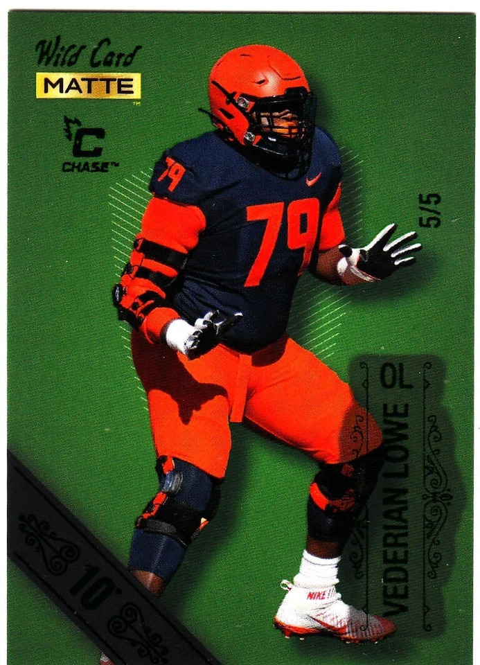 2022 Wild Card Matte Green Chase Vederian Lowe  #5/5 MADE Vikings Illinois - Image 1 of 1