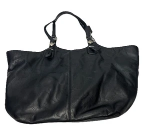 Coach gray perforated soft leather shoulder tote bag 2 handle A1182-F16598 - Picture 1 of 10