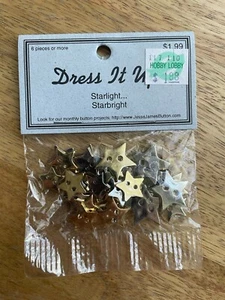 Dress it up Kunststoffknöpfe ""Starlight"" NEU Gold Silber STARS Neuheit 206 - Bild 1 von 2