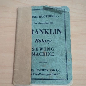 Máquina de coser rotativa Franklin de colección de los años 20 instrucciones manuales originales rara - Imagen 1 de 6
