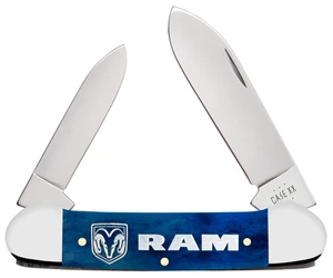 Case XX Knives Dodge RAM Canoa 37481 Coltello tascabile in osso blu navy inox - Foto 1 di 4