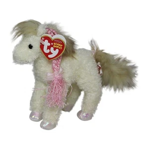 Ty Beanie Baby Whiffles - MWMT (Pferd Pferd) weiß mit rosa Zopf - Bild 1 von 1