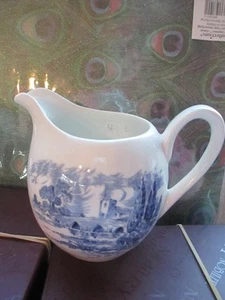 Enoch WEDGWOOD Milchkännchen LAND blau & weiß Made in England - Bild 1 von 4