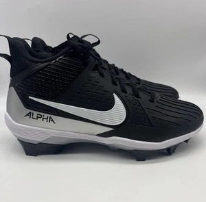 Nike Alpha Menace Strong Football Cleats Men Size 8.5 Black White II5139-010 NEW - Picture 1 of 5