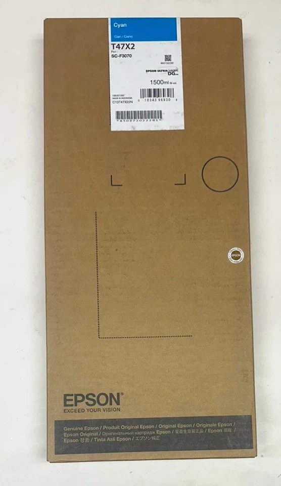 Epson T47X2 Ultra Chrome DG Tinta Cian For Sure Color SC-F3070 NUEVO (EXP. 2024) Foto 1 de 4