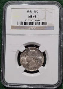 1956 Washington Quarter NGC MS67 - Picture 1 of 6