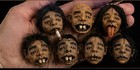 Handmade Shrunken Head Oddity Gothic Natural Clay Car Hanger Horror Decor