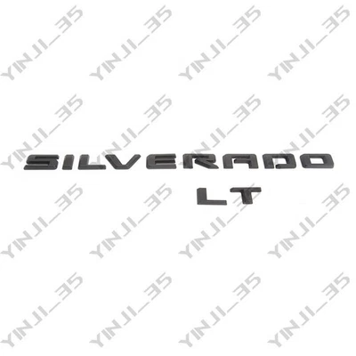 Chevrolet Silverado 1500 2019-2026 kit de placa de identificación emblema negro mate LT Foto 1 de 4