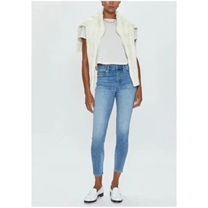 Pistola Women’s Sz 31 Blue Mid Rise Jeans Slim Stretch Denim Ankle Audrey - Imagen 1 de 12