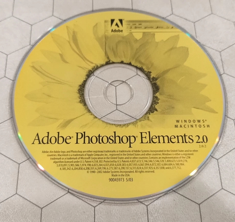 CD-ROM Adobe Photoshop Elements 2.0, 2002, 2.0.2 Foto 1 de 1