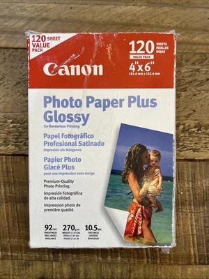 Canon 120 Sheets 4X6  Photo Paper Plus Glossy Open Box - Image 1 of 4
