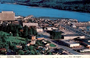 Postcard Juneau Alaska Aerial View Gastineau Channel - Picture 1 of 2