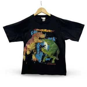 Vintage Y2k Disney Dinosaur T Shirt Adult Small Black Eat You Movie Promo 2000 - Picture 1 of 10