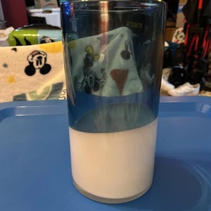 9" Blue and White Ombre Art Glass Vase - Picture 1 of 3