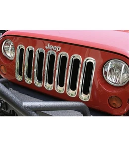 Rugged Ridge Jeep "Snap-In" Chrome Grille Inserts - Fits 07-18 Jeep Wrangler - Picture 1 of 6