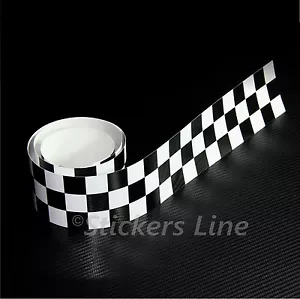 Fascia adesiva a SCACCHI cm 120 X 4 striscia adesiva scacchiera adesivo scacchi - Foto 1 di 1
