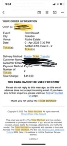 Rod Stewart Tickets Sydney Pokolbin 1st April - Picture 1 of 2
