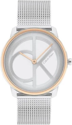 Calvin Klein Quartz Silver Tone Dial Stainless Steel Mesh Ladies Watch 25200033 - Image 1 of 4