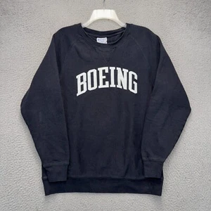 Champion Boeing Sudadera Mujer Grande Negra Tejido Inverso Cuello Redondo Pullover - Imagen 1 de 9