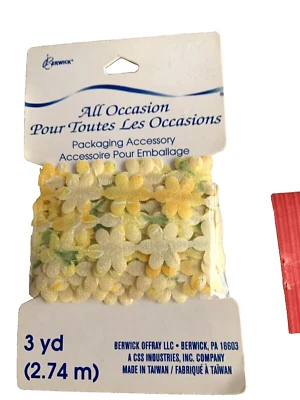All Occasion Berwick Packaging Accessory Floral Ribbon 3yd Lot+ more see picture - Image 1 of 4