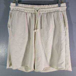 H&M Regular Fit Coupe Standard Sweat Shorts White Size M Rear Pocket Drawstring