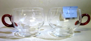 Pair Crystal Tea Cups / Glassware - Picture 1 of 4