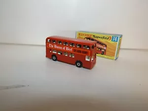 MATCHBOX TRANS. S/F NO. 74-A DAIMLER BUS RED BODY, HTF 'BARON OF BEEF' LABELS - Picture 1 of 6