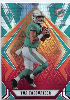 2020 Panini Phoenix Football Tua Tagovailoa Fire Burst Card 76 SP Miami Dolphins - Image 1 of 2