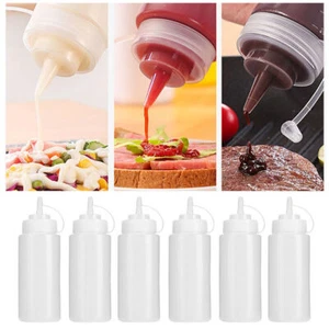 6Pcs 480ml Tomato Sauce Squeeze Bottle Salad Dressing Dispenser Household - Picture 1 of 12