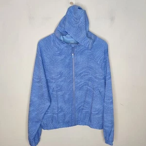 Athleta Girl Up And Away Jacket Size XXL / 16 Blue Pattern Full Zip Hooded - Picture 1 of 9
