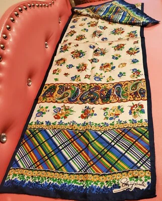 ПОДЛИННЫЙ SCHIAPARELLI ШЕЛКОВЫЙ ШАРФ ВИНТАЖНЫЙ - Изображение 1 из 4