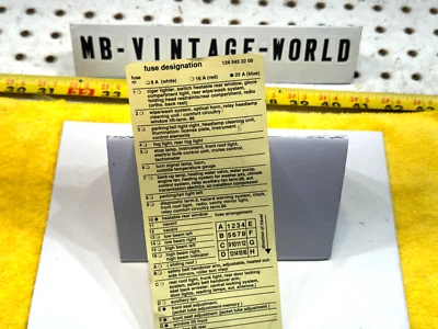 Genuine Mercedes 1995 S124 E320  WAGON under hood fuse designation US 1 Sheet - Image 1 of 4
