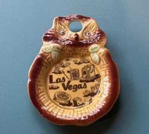 Las Vegas Novelty Souvenir Owl Trinket Dish / Ceramic /Googly Eyes/ - Picture 1 of 4
