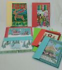 Vintage Mixed LOT of 9 UNUSED Fancy Blank Inside Christmas Cards with Envelopes