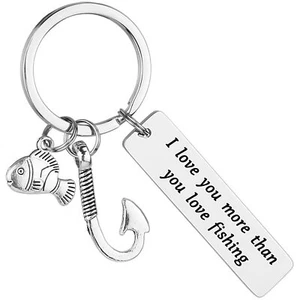 Fishing Keychain for Men I Love You More Than You Love Fishing Keychain Fishing - Picture 1 of 5