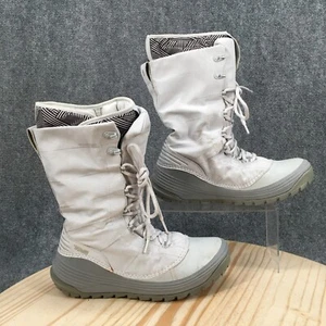 Teva Boots Womens 8 Jordanelle 2 WP Mid Calf Winter 1003017 White Fabric Lace Up - Picture 1 of 16
