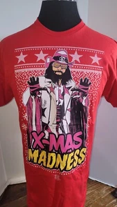 MACHO MAN RANDY SAVAGE "X-MAS MADNESS" WWE WRESTLING SHIRT NEW LARGE - Picture 1 of 8