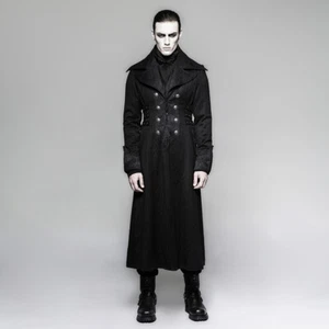 PUNK RAVE CHASER COAT BLACK Y-742 GOTHIC VICTORIAN VAMPIRE STEAMPUNK NEW - Picture 1 of 11