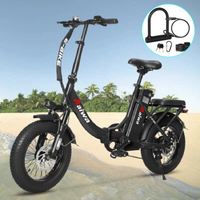 2025 750W Folding Electric Bike for Adults 16" Fat Tire 36V Beach City Ebike - Image 1 of 4