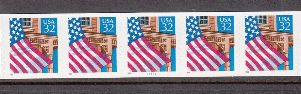 USA PNC SC# 2915A FLAG OVER PORCH 32c SELF ADHESIVE MNH - PL# 11111 P/V 10X10 - Image 1 of 1