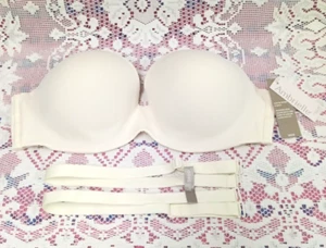 Ambrielle 36DD Multi Way STRAPLESS BRA Ivory LIGHTLY LINED Underwire FAST SHIP - Picture 1 of 15