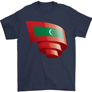 Curled Maldives Flag Maldivian Day Football Mens T-Shirt 100% Cotton - Picture 1 of 87