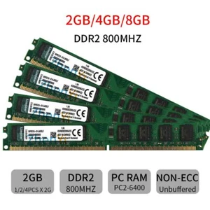 Original Kingston 8GB 4GB 2GB DDR2 800Mhz PC2-6400U KVR800D2N6/2G DIMM Memory BT - Picture 1 of 13