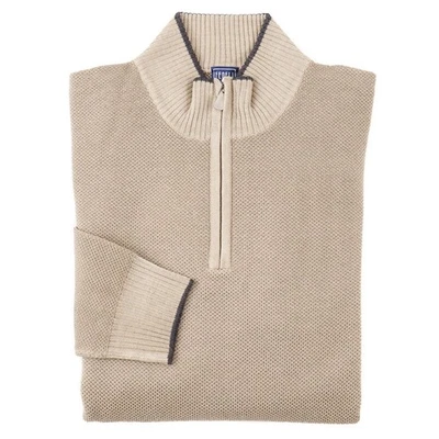 Fedeli 'Favonio Bahamas' Pique Knit Merino Wool Half-Zip Sweater S (Eu 48) NWT - Image 1 of 4