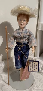 Effanbee Huckleberry Finn Puppe Mark Twain Sammlung Vintage mit Ständer 80er Jahre - Bild 1 von 7