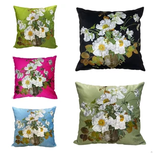 Elegante funda de almohada decorativa de terciopelo floral fundas de almohada con flores de doble cara - Imagen 1 de 33