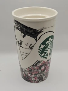 Starbucks 2013 Charlotte Ronson Double Wall Ceramic Tumbler Travel Mug 12oz - Picture 1 of 15