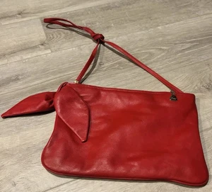 Vintage BRIO! Clutch Handtasche 80er Jahre rot Lederriemen. Sauber!! - Bild 1 von 6