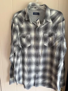 Polo Ralph Lauren Hemd Herren Extra Large grau schwarz kariert Slim Fit Langarm - Bild 1 von 3